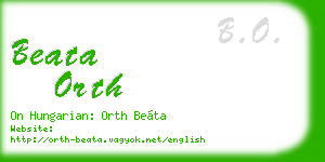 beata orth business card